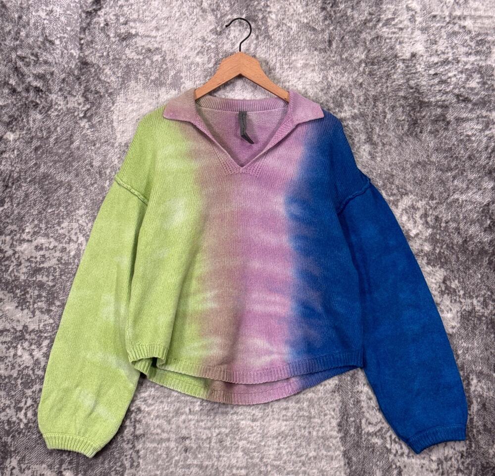 Raquel Allegra Sweater 1 / Medium Womens Chunky Knit Oversize Gradient Dye